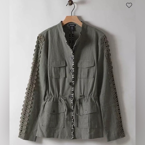 Stoosh from Buckle. Linen Blend Button Up Jacket Olive Green - Medium - Picture 2 of 7